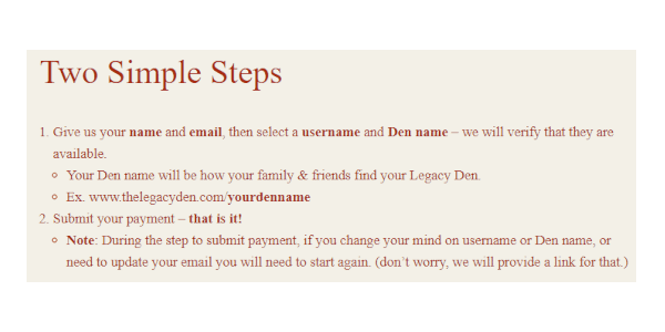 signup steps